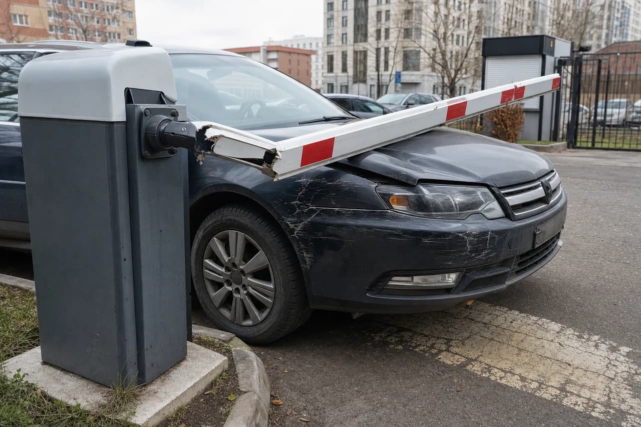 Стрелу шлагбаума сбил автомобиль: три варианта восстановления и как выбрать свой