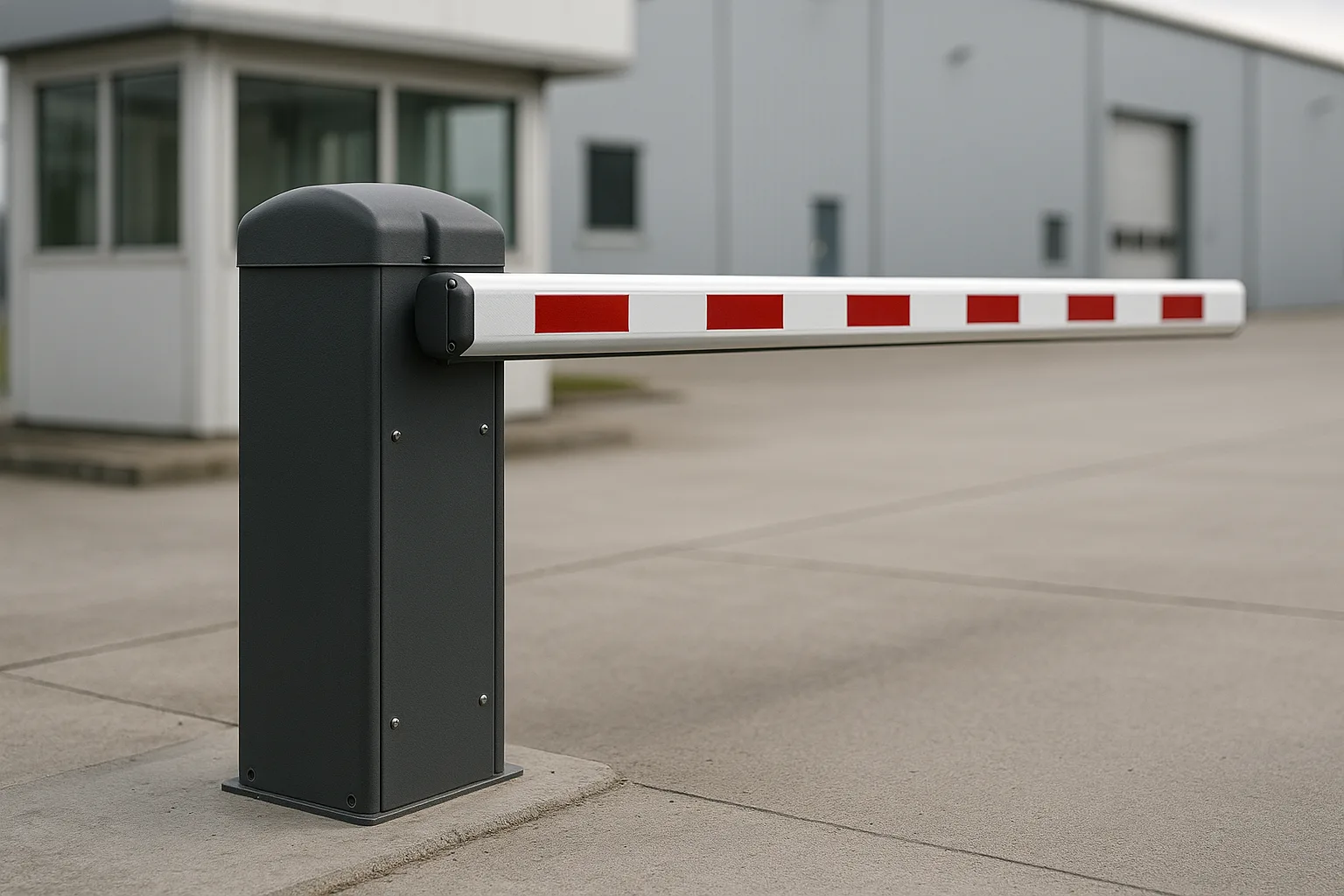 Шлагбаум с RFID и камерой распознавания номеров на КПП промышленного предприятия